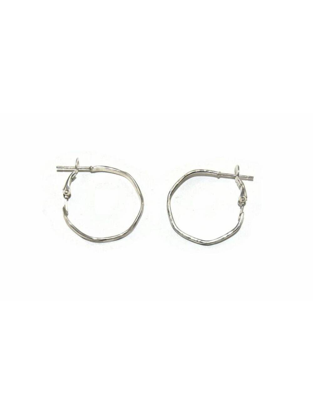Vintage Silver Tone Hoop Earrings with Lever Backs for Pierced Ears.